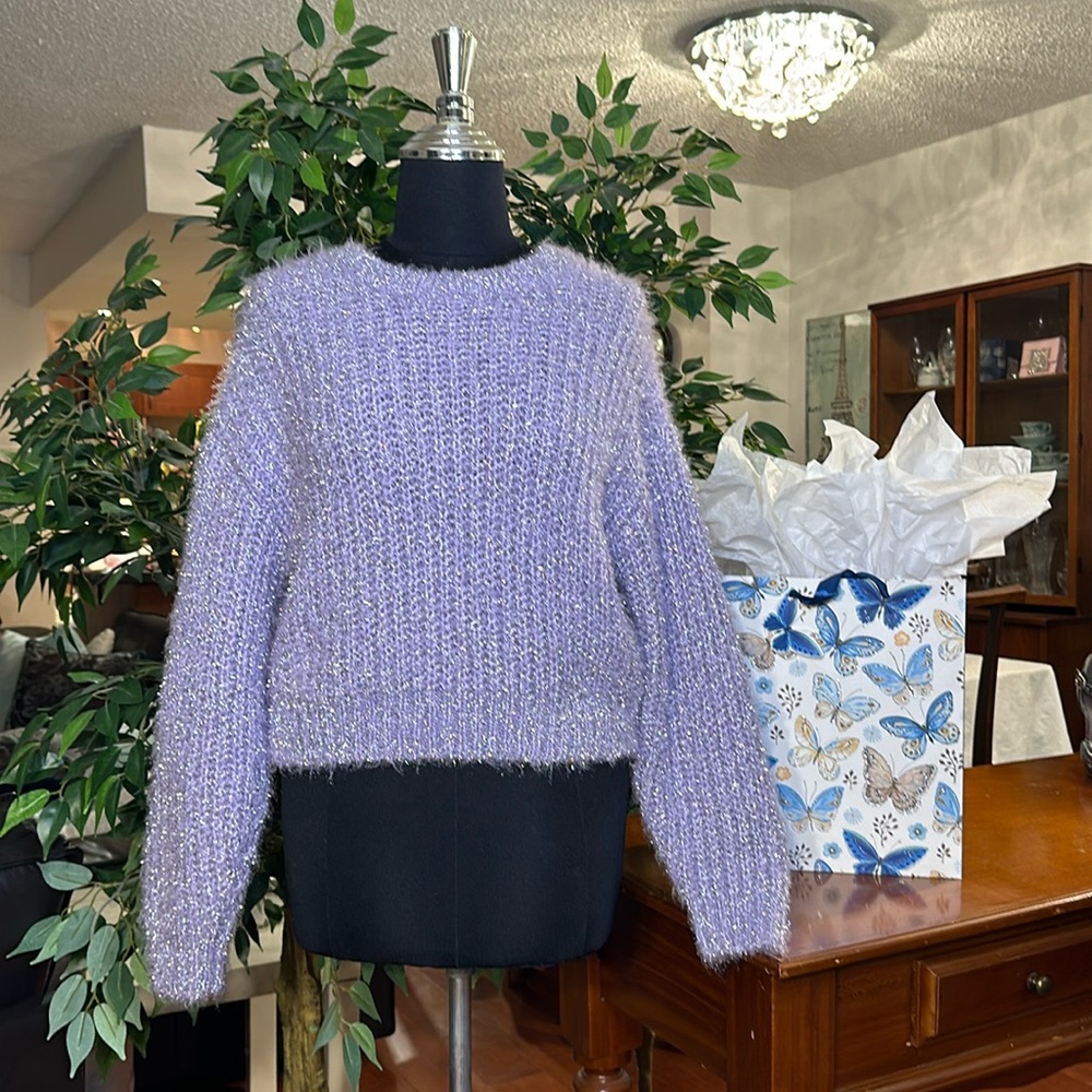3 for $30 💖 Lilac Size XS Fuzzy Cropped Sweater by Divided H&M